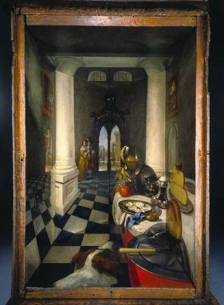 Perspective Box of a Dutch Interior with Cats