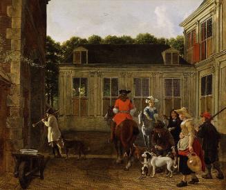 Hunting Party in the Courtyard of a Country House