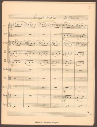 Page 1, Conductor Score, Puppet Music. Composed by Paul Bowles for Federal Theater Project prod…