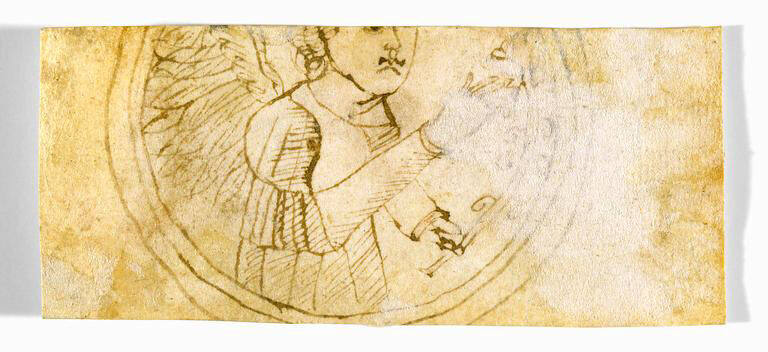 Annunciatory Angel in a Medallion (verso)