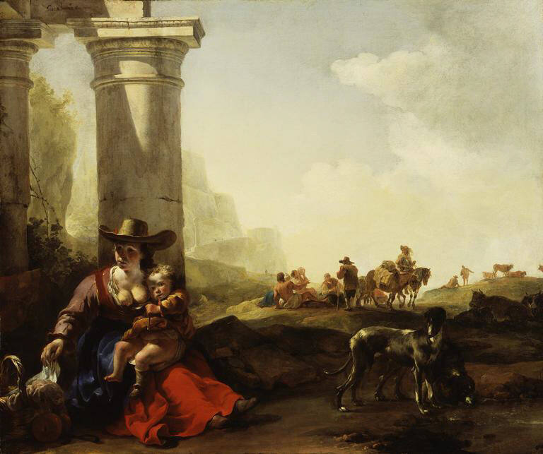 Italian Peasants and Ruins